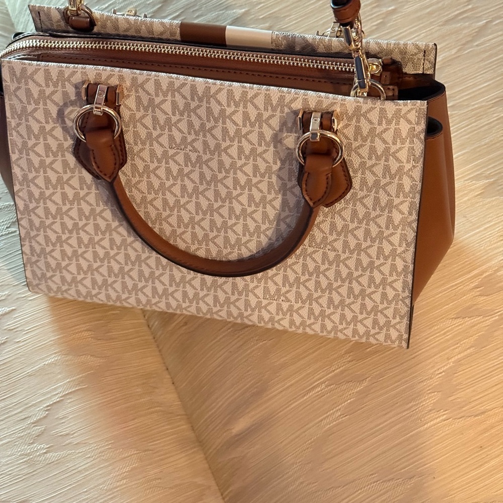 Michael Kors Tan and Cream Satchel